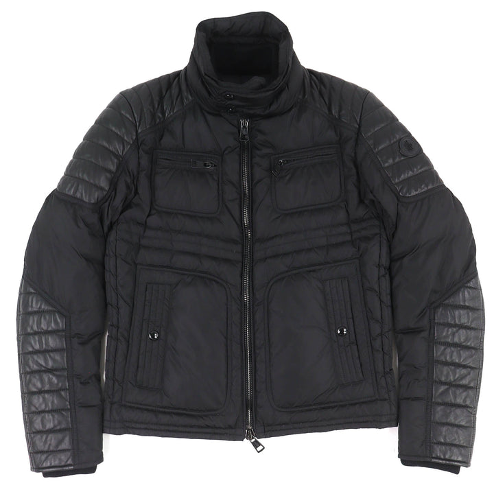 Great MONCLER Down jacket DIMITRI lambskin leather trim rider jacket 0