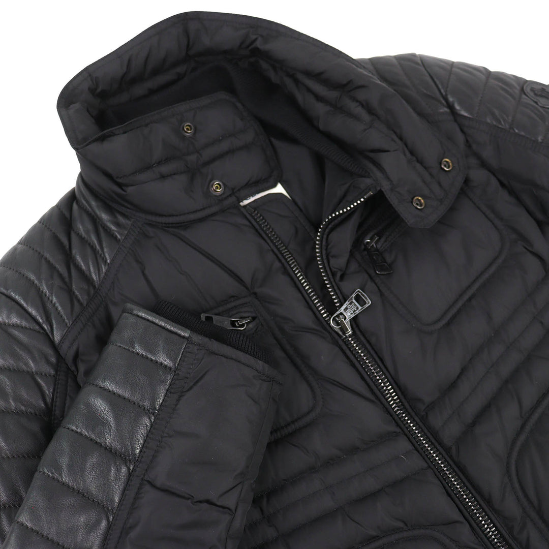Great MONCLER Down jacket DIMITRI lambskin leather trim rider jacket 0