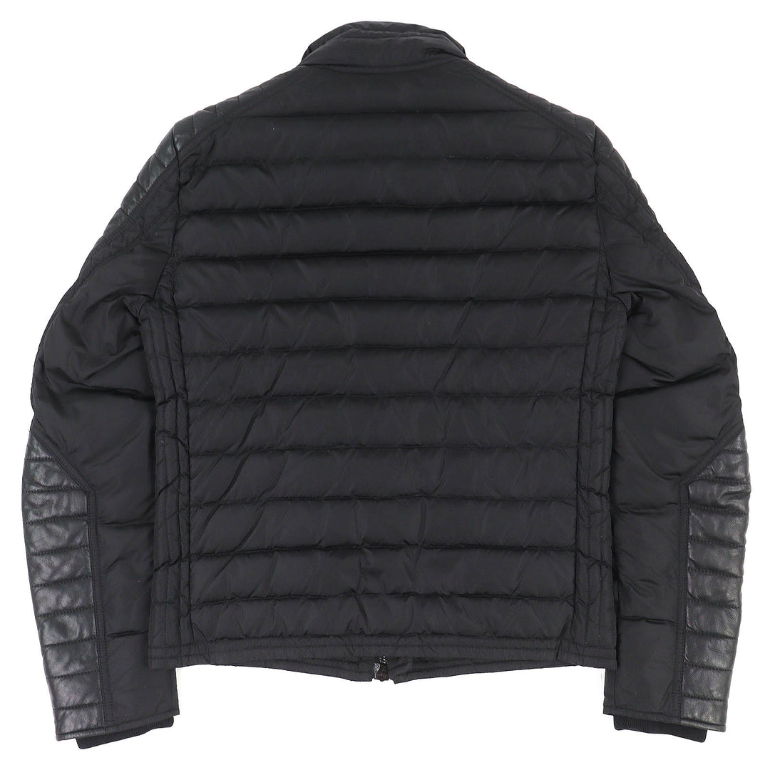 Great MONCLER Down jacket DIMITRI lambskin leather trim rider jacket 0