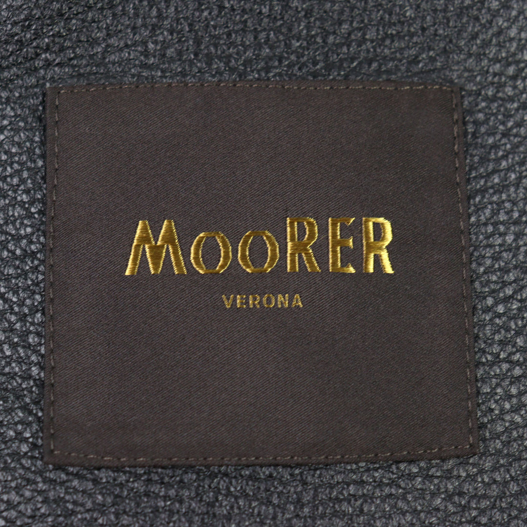 Very Good MOORER Mouton jacket ETTORE-ME Logo tab, stand collar, leather men 46