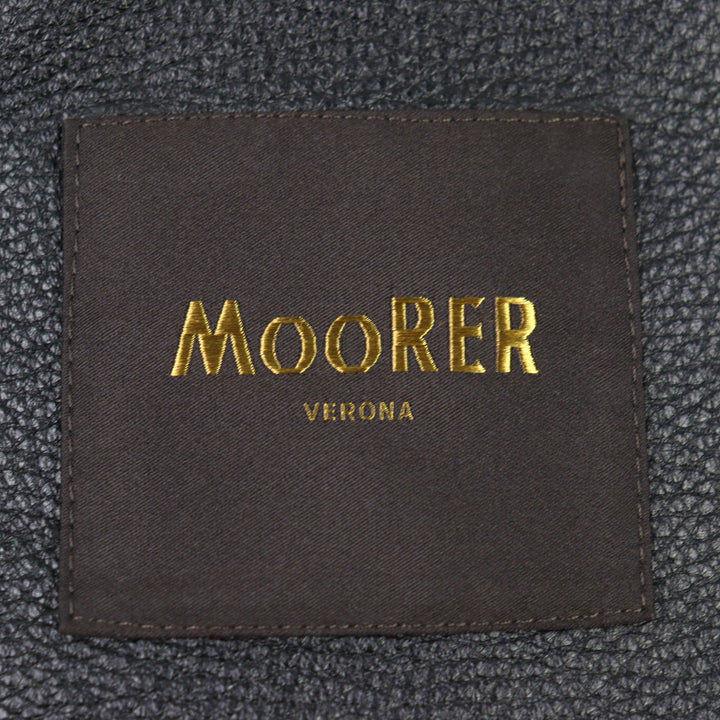 Very Good MOORER Mouton jacket ETTORE-ME Logo tab, stand collar, leather men 46