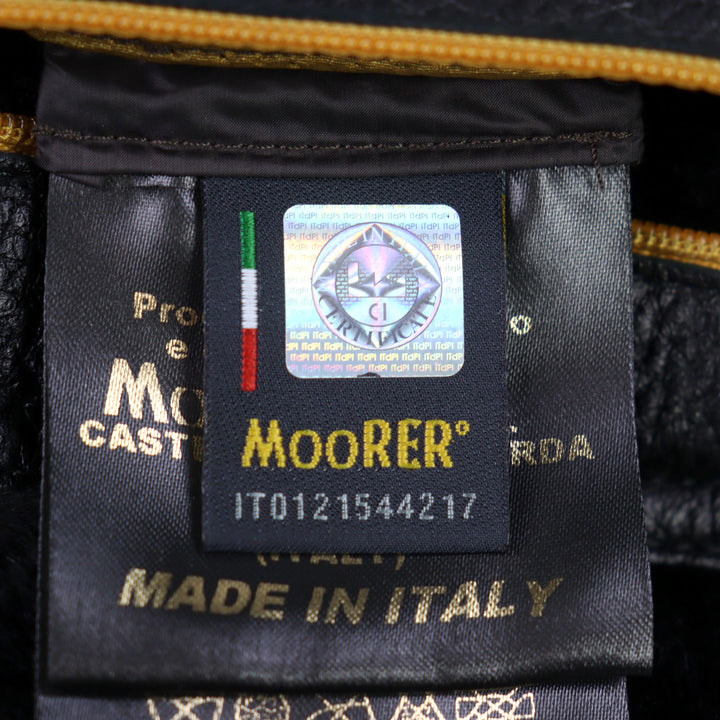 Very Good MOORER Mouton jacket ETTORE-ME Logo tab, stand collar, leather men 46