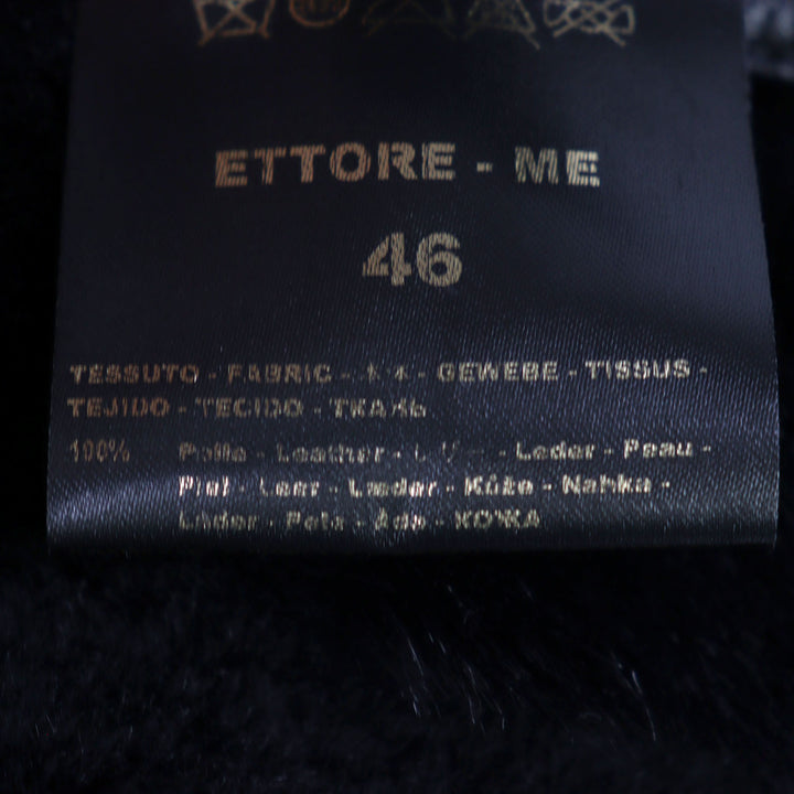 Very Good MOORER Mouton jacket ETTORE-ME Logo tab, stand collar, leather men 46
