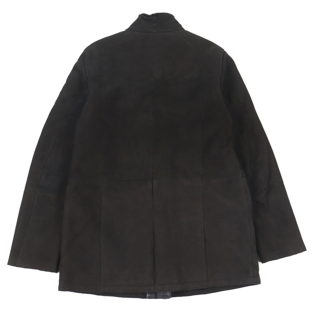 Very Good MOORER Mouton jacket ETTORE-ME Logo tab, stand collar, leather men 46