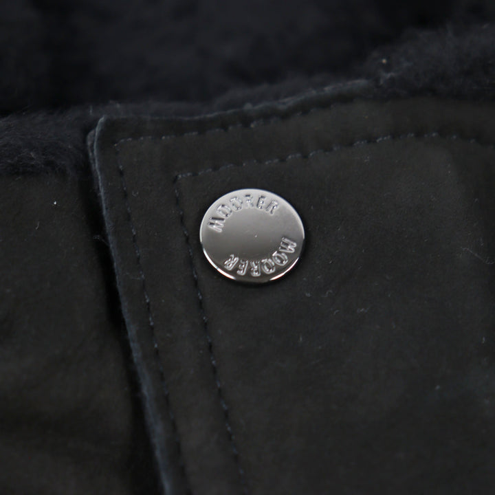 Very Good MOORER Mouton jacket ETTORE-ME Logo tab, stand collar, leather men 46