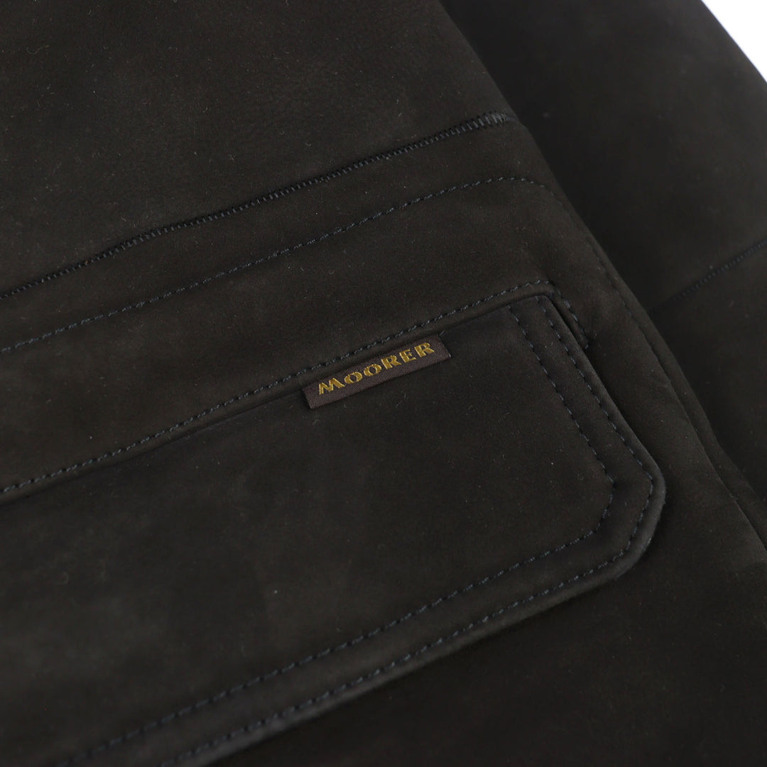 Very Good MOORER Mouton jacket ETTORE-ME Logo tab, stand collar, leather men 46