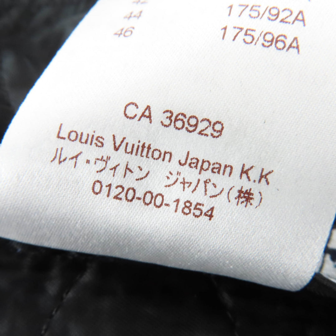 Excellent LOUIS VUITTON coat Leather piping, Monogram fringe, No collar white 34