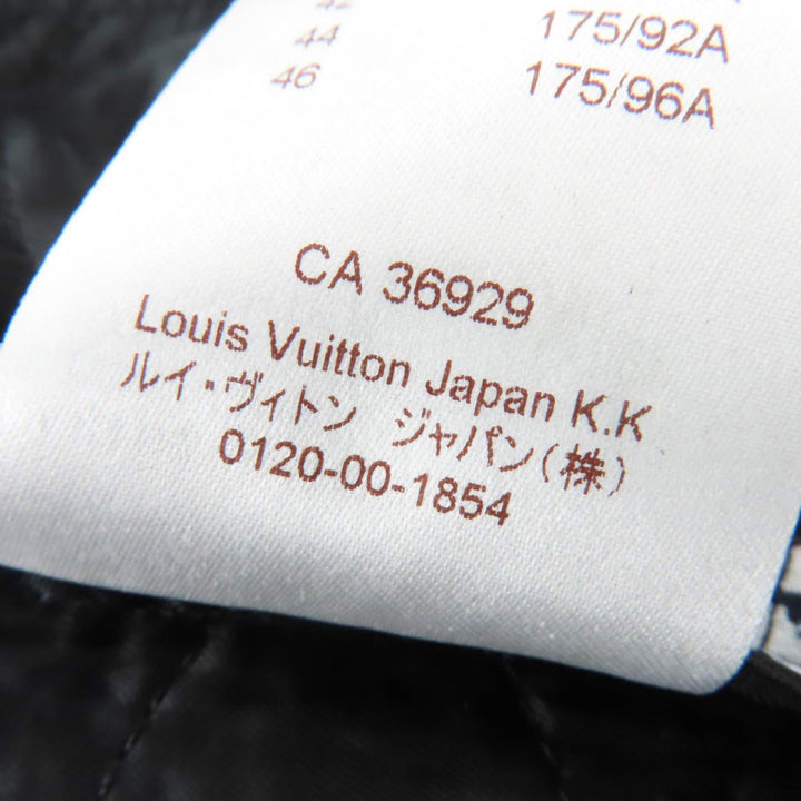 Excellent LOUIS VUITTON coat Leather piping, Monogram fringe, No collar white 34