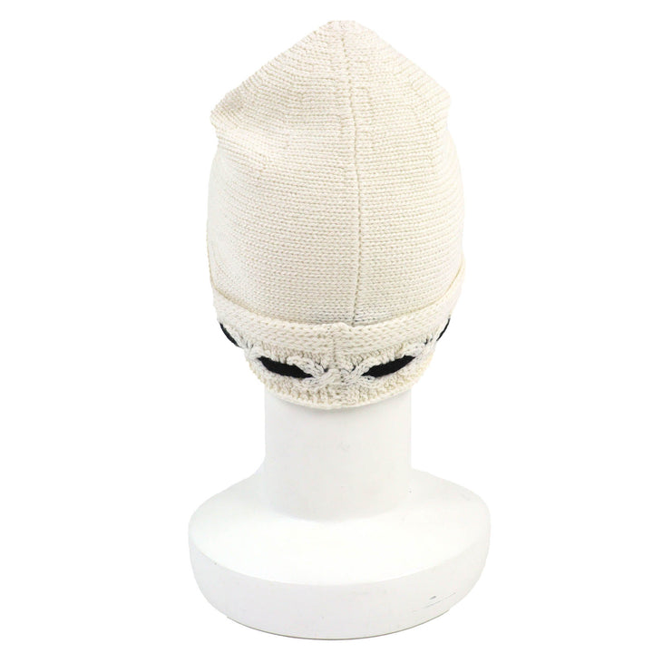 Pristine CHANEL Knit cap COCO Mark Knit hat white cashmere Women AAB112