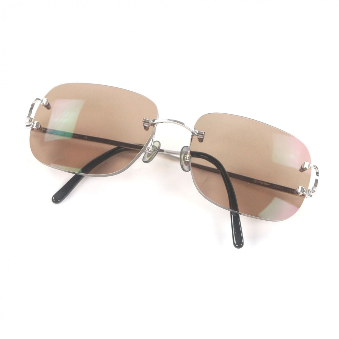 Great Cartier sunglasses 135 2C Decor Two-Point Silver mens