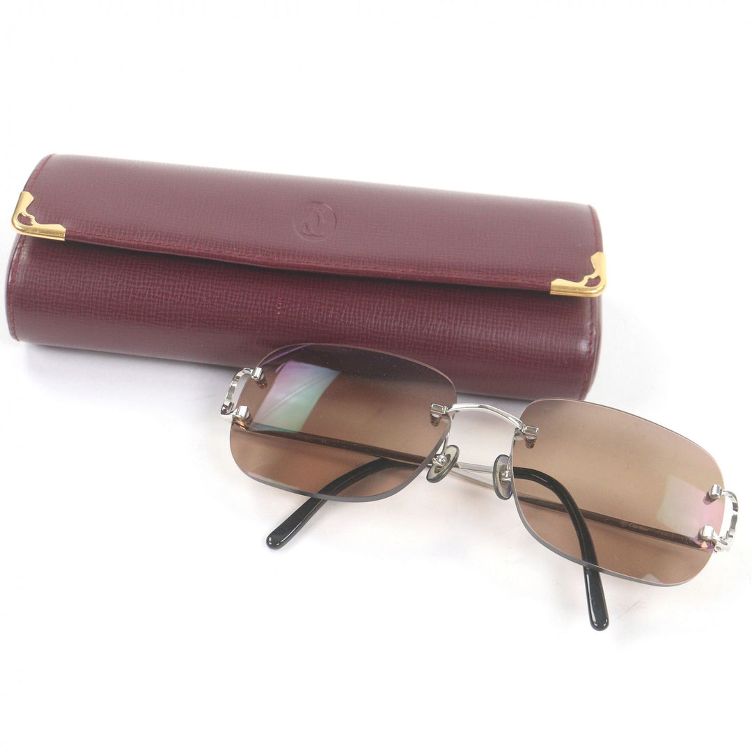 Great Cartier sunglasses 135 2C Decor Two-Point Silver mens