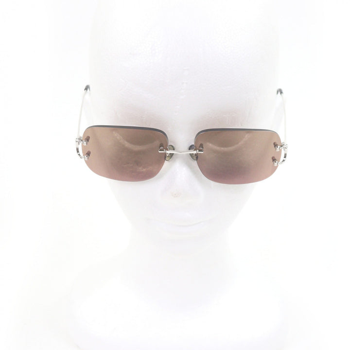 Great Cartier sunglasses 135 2C Decor Two-Point Silver mens