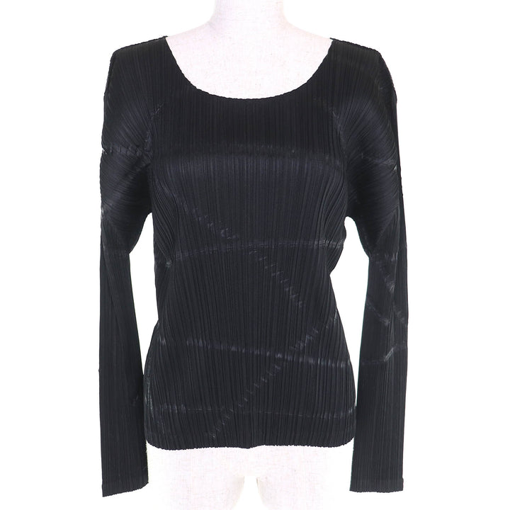 Excellent PLEATS PLEASE All-over print crew neck longsleeve T-shirt 4 PP43-JK785