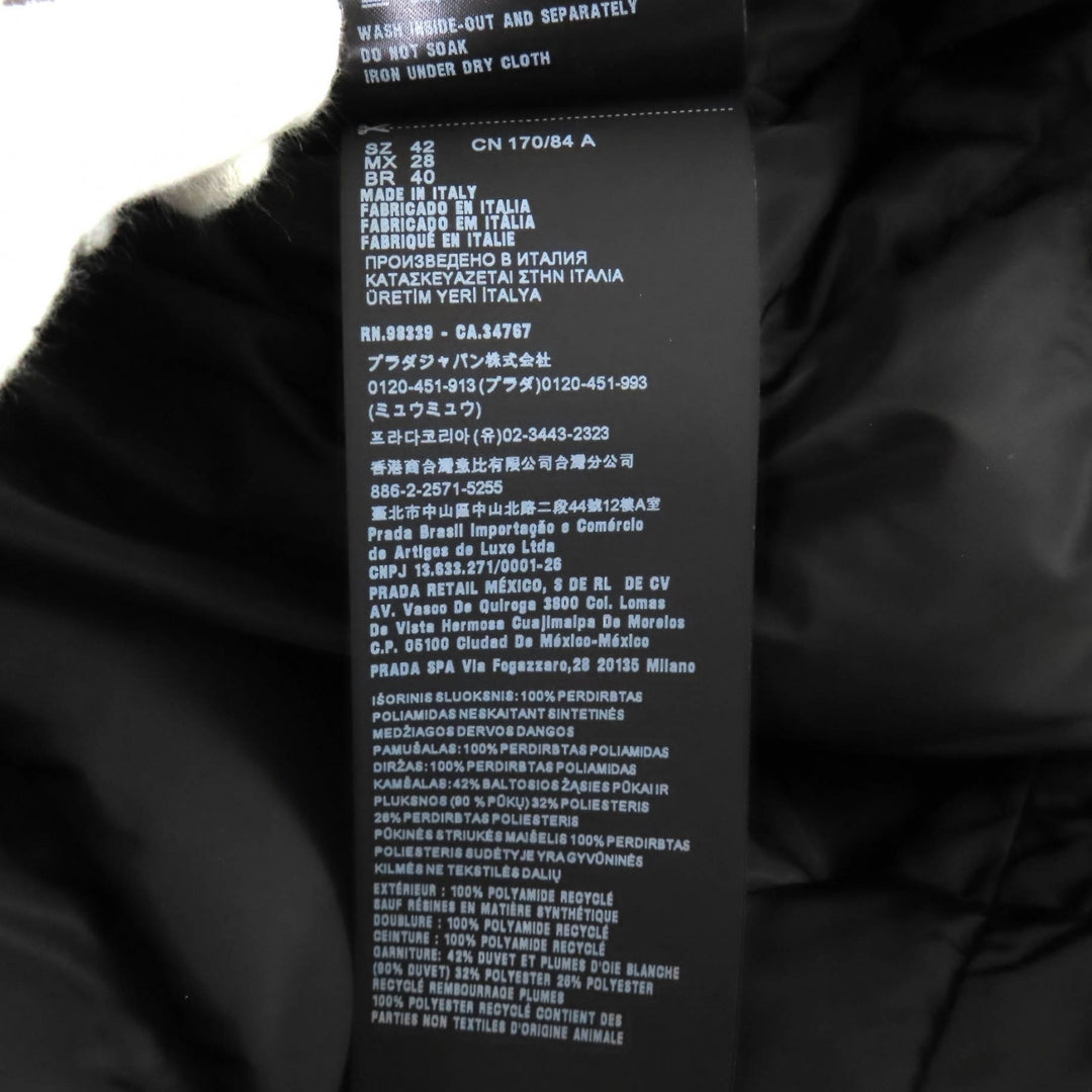 Pristine PRADA down coat black recycled polyamide Women 42 292077
