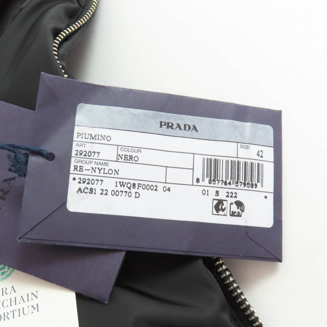 Pristine PRADA down coat black recycled polyamide Women 42 292077