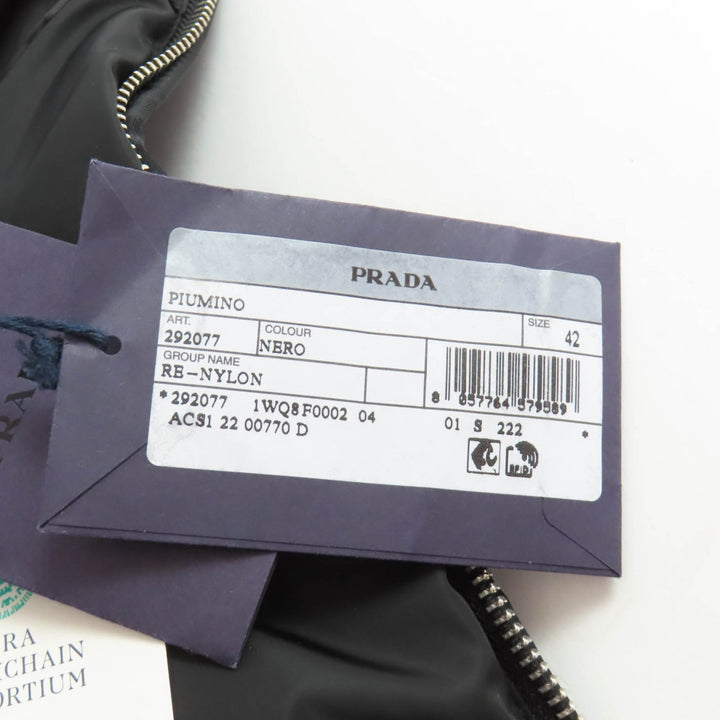 Pristine PRADA down coat black recycled polyamide Women 42 292077