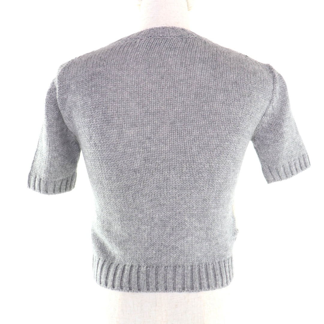 Excellent PRADA Short sleeve knit gray cashmere Women 36 P24T2P