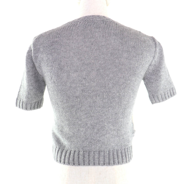 Excellent PRADA Short sleeve knit gray cashmere Women 36 P24T2P
