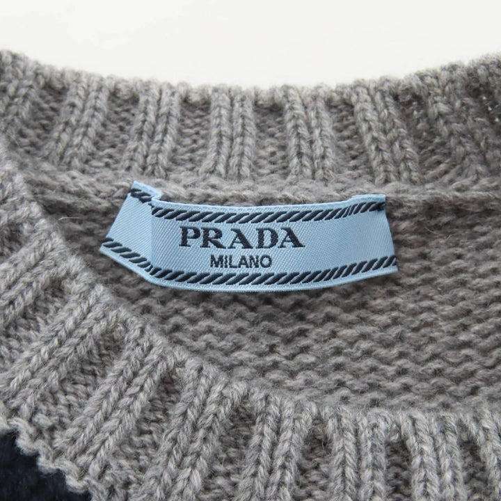 Excellent PRADA Short sleeve knit gray cashmere Women 36 P24T2P