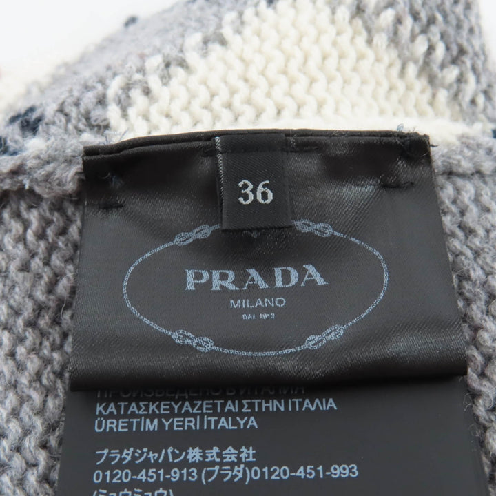 Excellent PRADA Short sleeve knit gray cashmere Women 36 P24T2P
