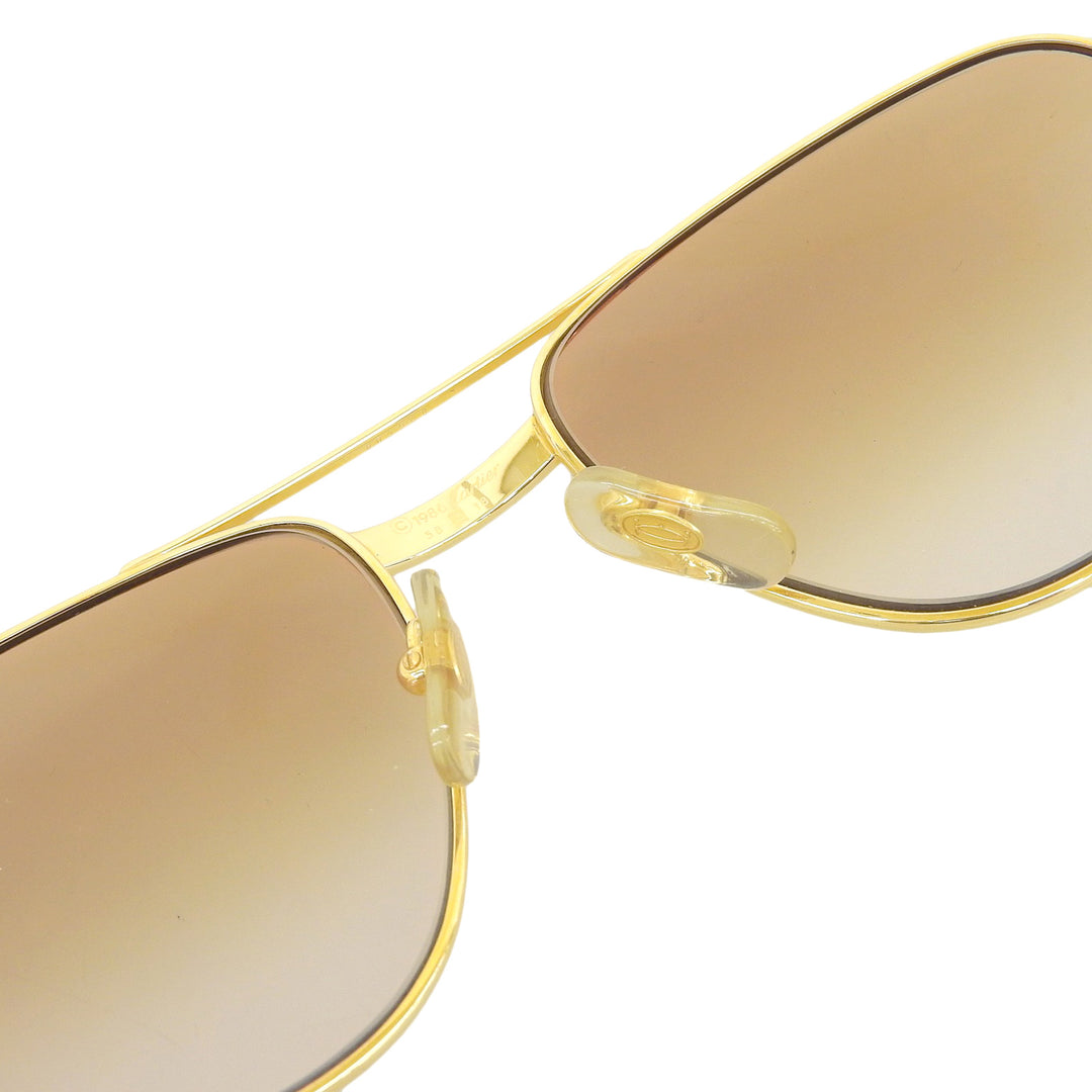 Great Cartier sunglasses Santos de Cartier Two-Bridge gold mens