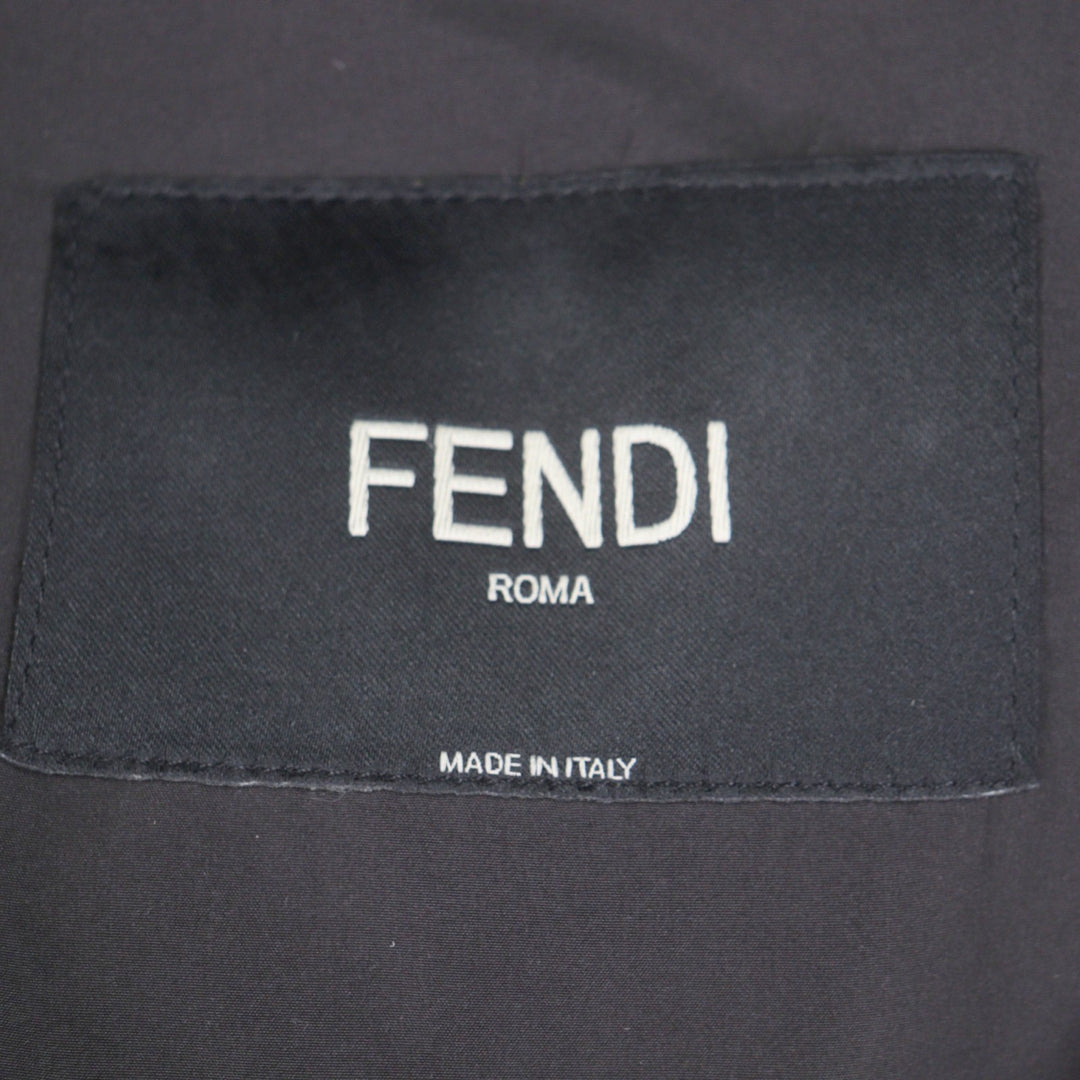 Excellent FENDI Down jacket Dark brown polyester mens 50 FAA911