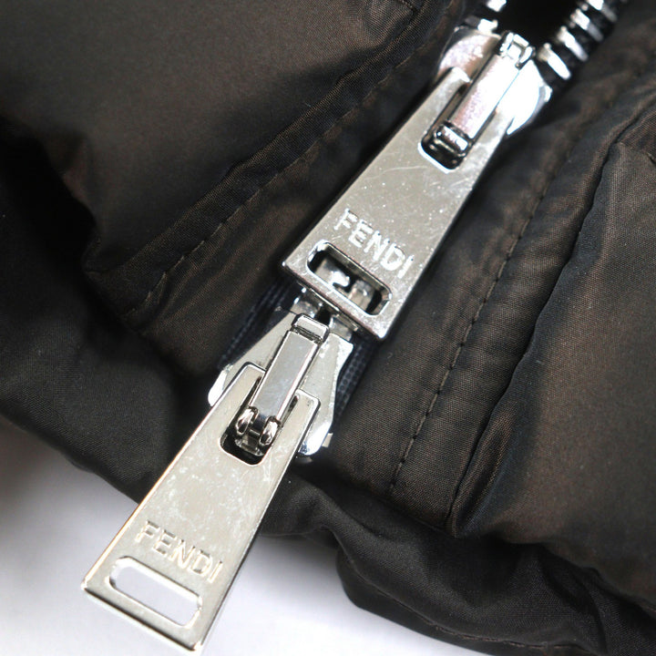 Excellent FENDI Down jacket Dark brown polyester mens 50 FAA911