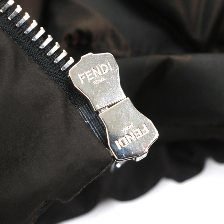 Excellent FENDI Down jacket Dark brown polyester mens 50 FAA911