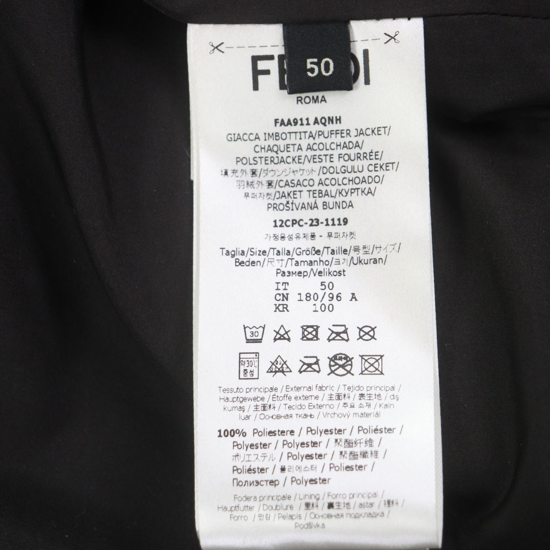 Excellent FENDI Down jacket Dark brown polyester mens 50 FAA911