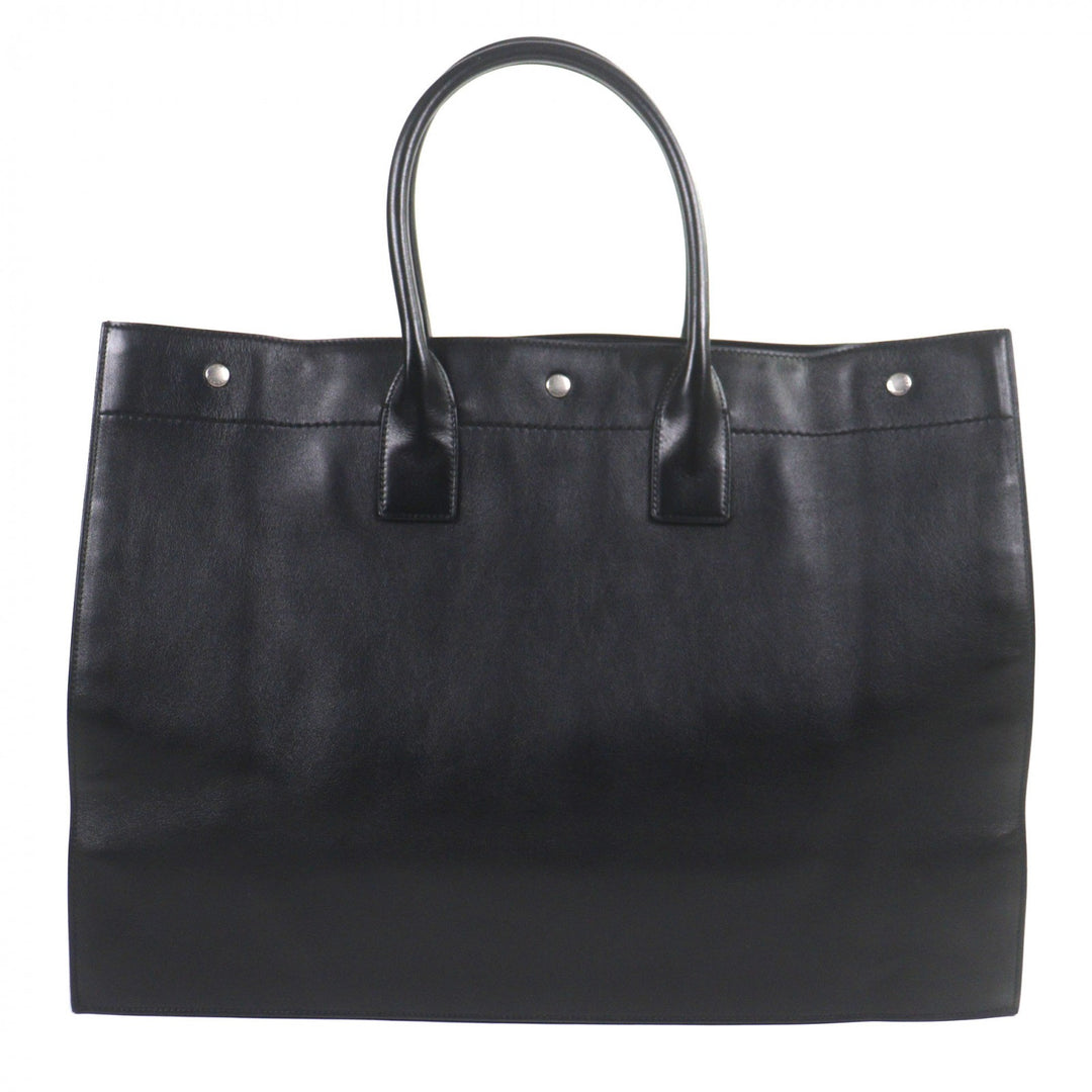 Great SAINT LAURENT PARIS Tote Bag Rib Gauche black leather mens 587273