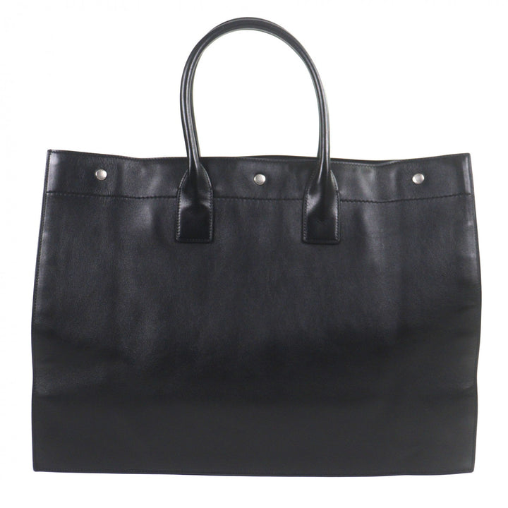 Great SAINT LAURENT PARIS Tote Bag Rib Gauche black leather mens 587273