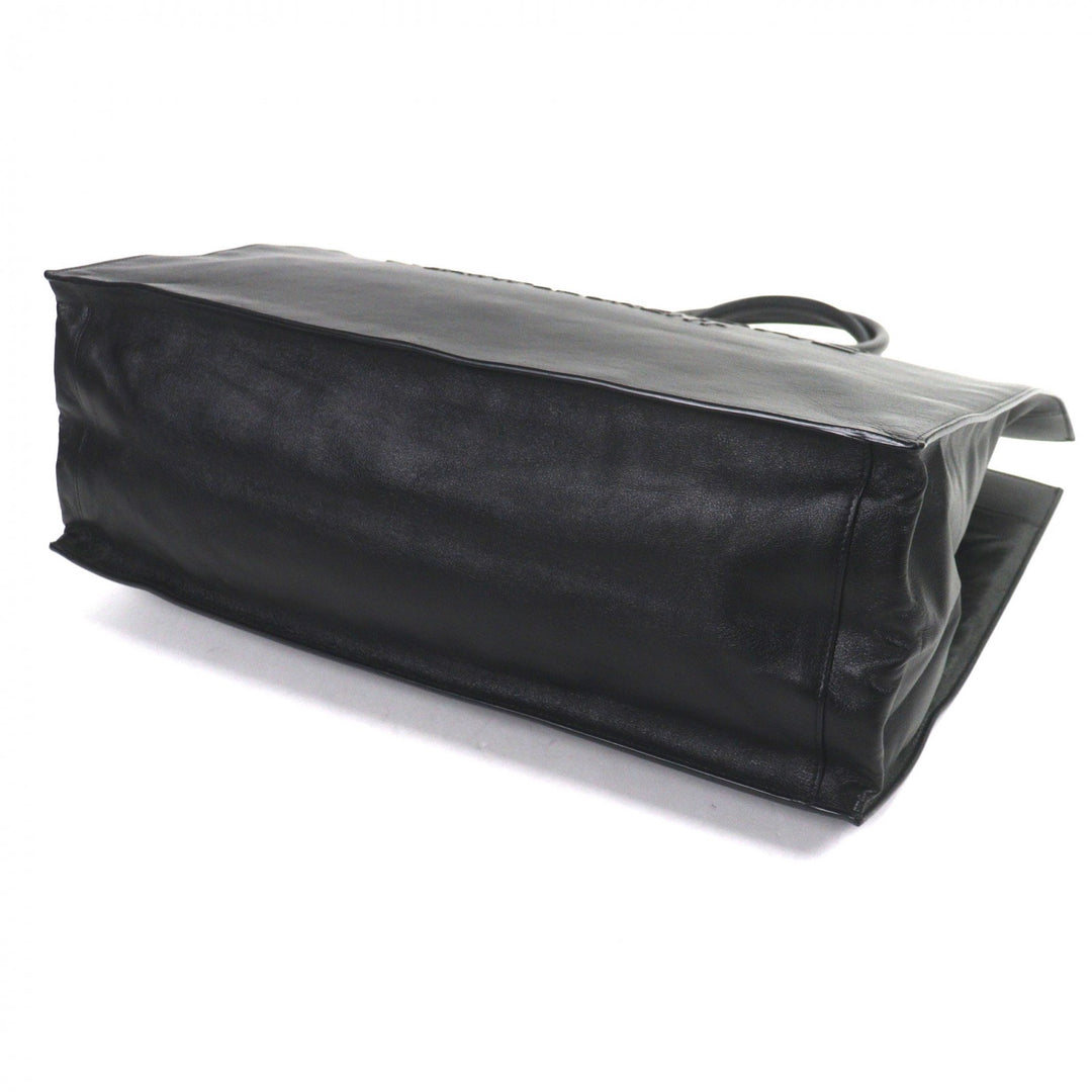 Great SAINT LAURENT PARIS Tote Bag Rib Gauche black leather mens 587273