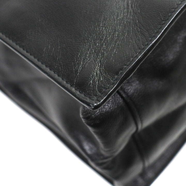 Great SAINT LAURENT PARIS Tote Bag Rib Gauche black leather mens 587273