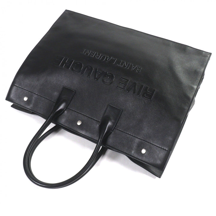 Great SAINT LAURENT PARIS Tote Bag Rib Gauche black leather mens 587273