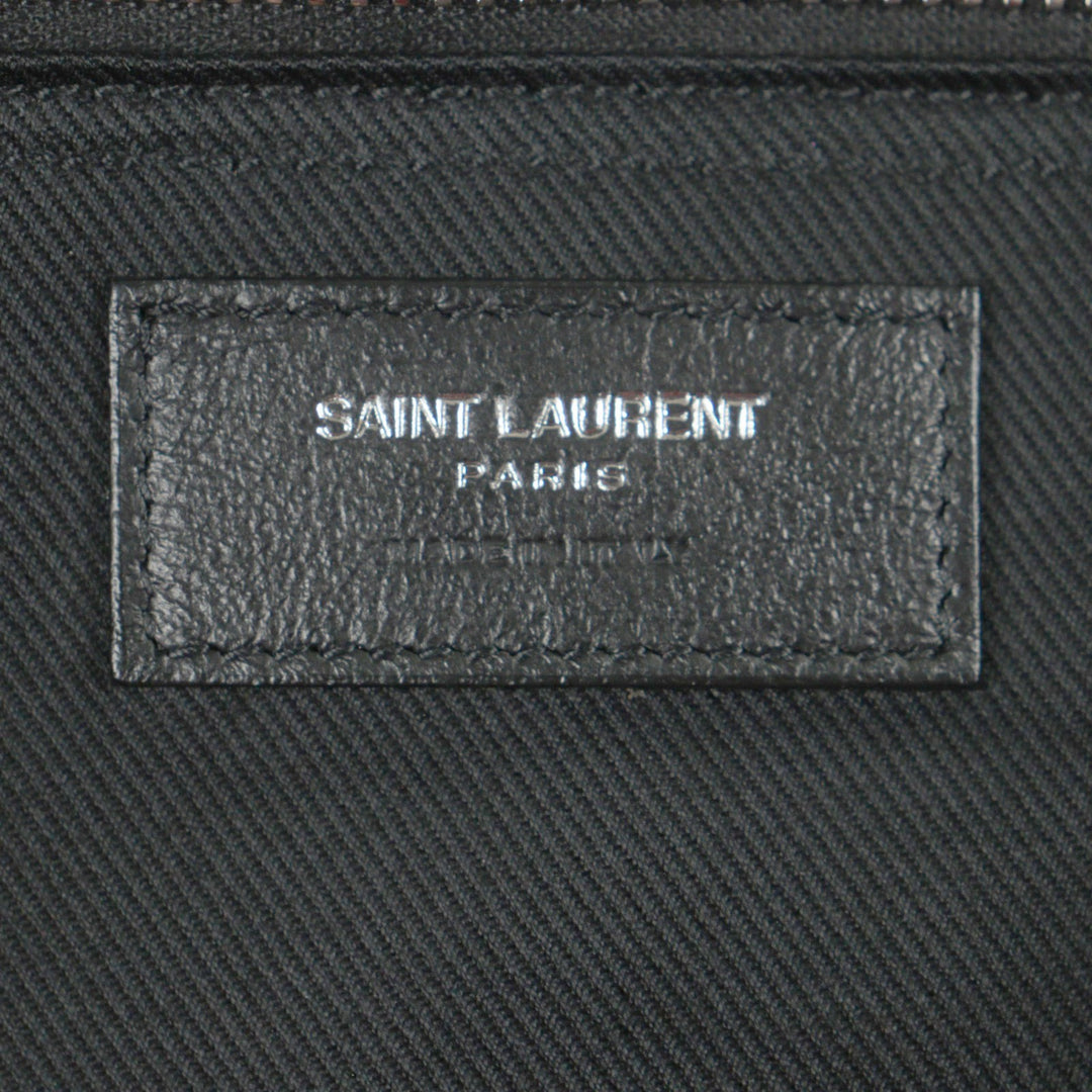 Great SAINT LAURENT PARIS Tote Bag Rib Gauche black leather mens 587273