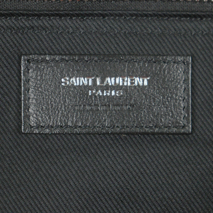 Great SAINT LAURENT PARIS Tote Bag Rib Gauche black leather mens 587273