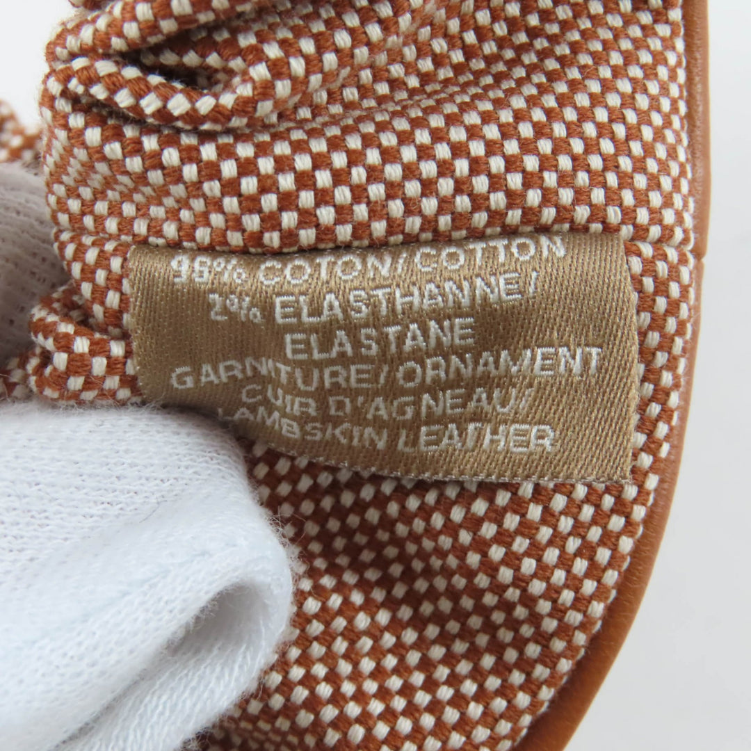 Excellent HERMES Shush Claudia Plan Air Serie Metal with Leather cotton Women