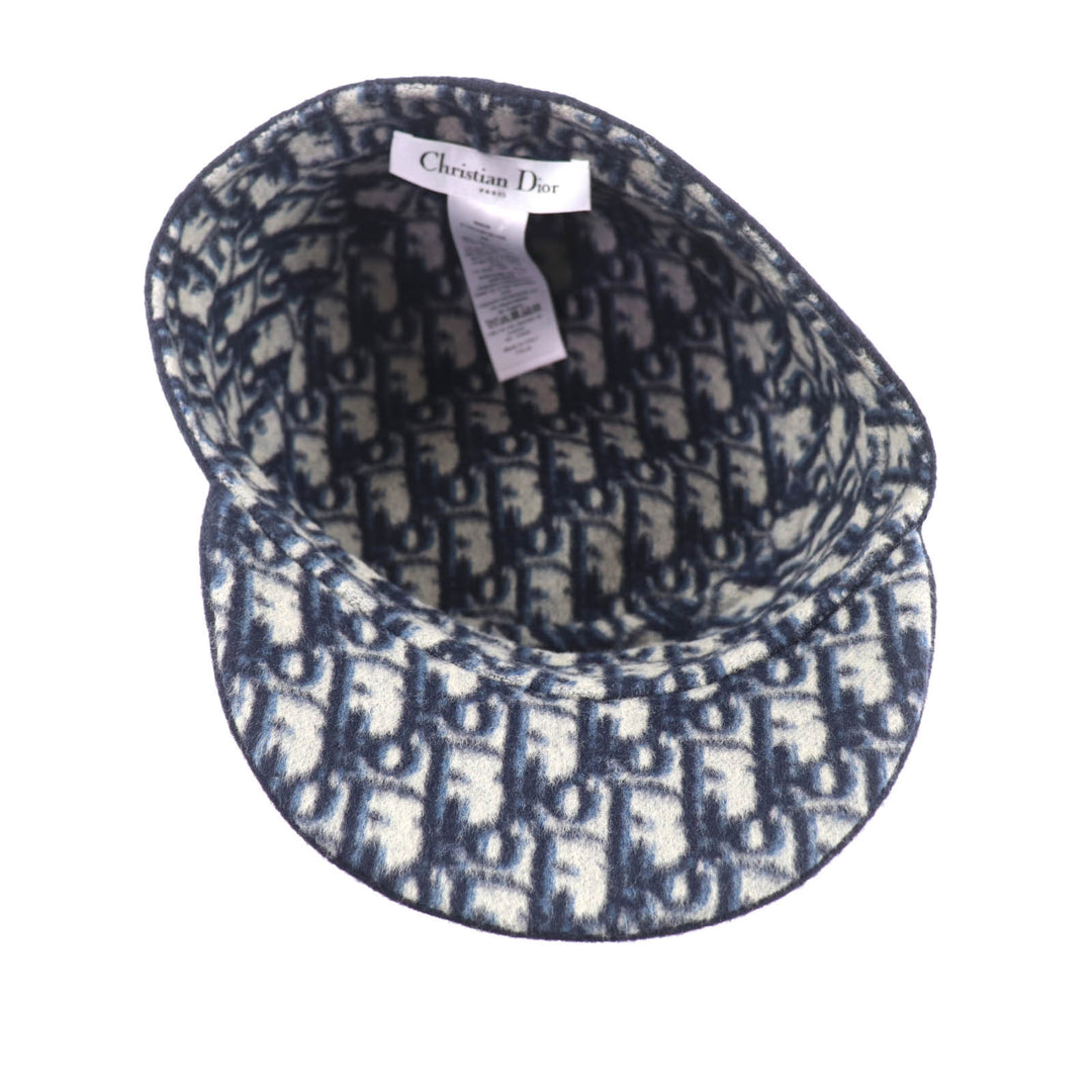 Great Christian Dior Casquette Oblique Navy wool Women 58 21DCH918I100