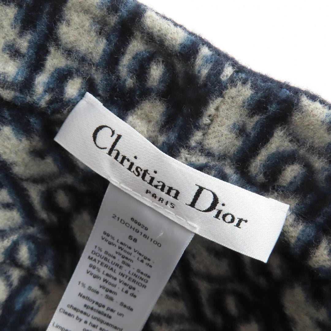 Great Christian Dior Casquette Oblique Navy wool Women 58 21DCH918I100