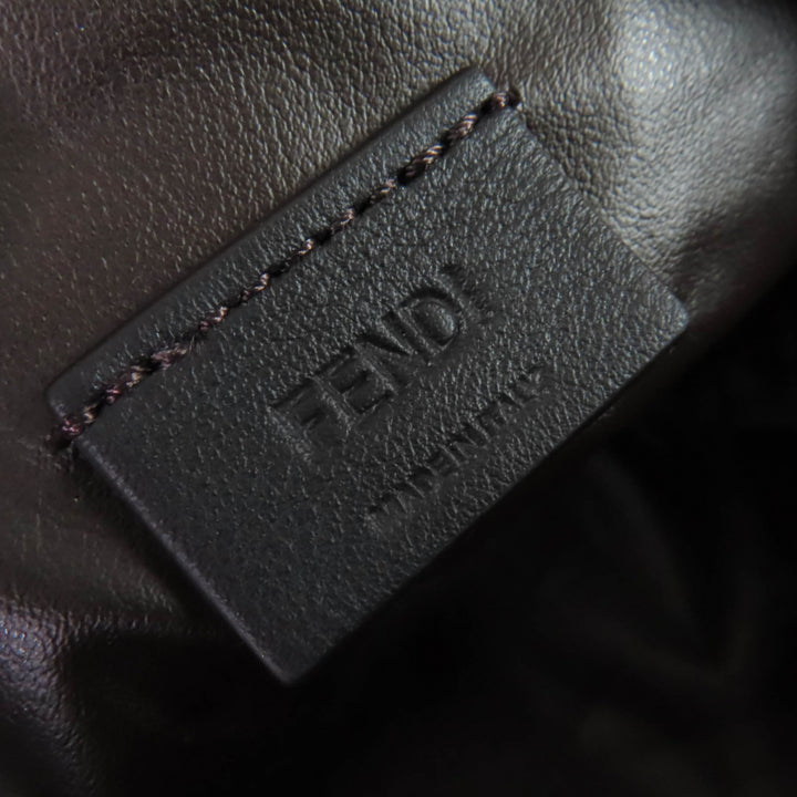 Pristine FENDI Bucket Pouch Small, FF Motif Embossed, Nappa Leather blue 8N208