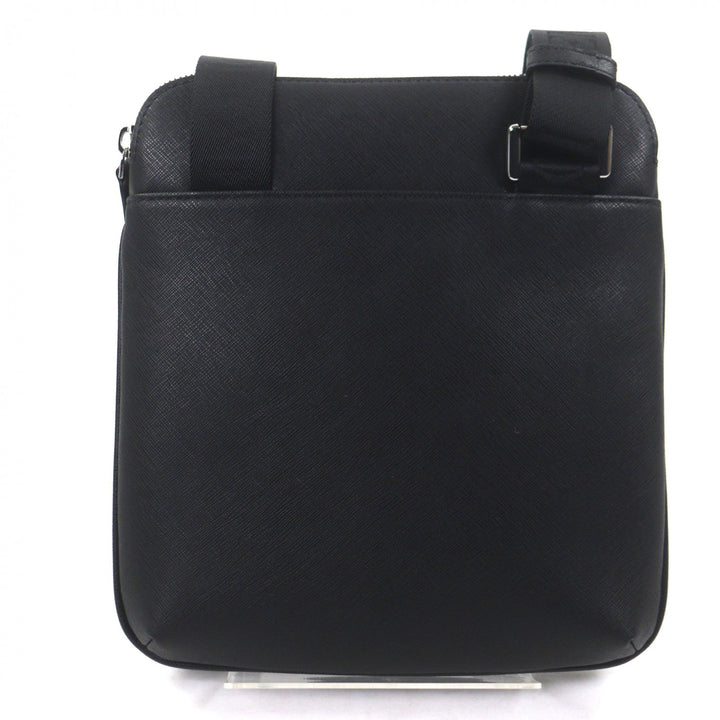 Pristine EMPORIO ARMANI Shoulder Bag Eagle logo black leather mens