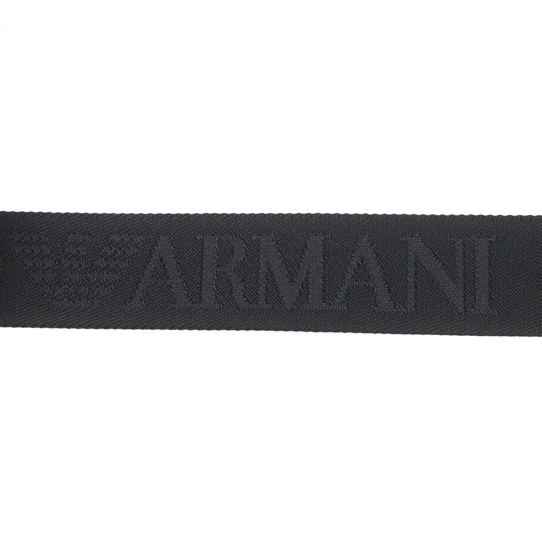 Pristine EMPORIO ARMANI Shoulder Bag Eagle logo black leather mens