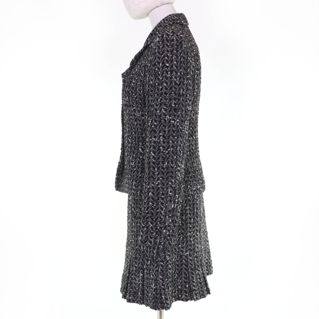 Excellent CHANEL two-piece set COCO Button Tweed Jacket Skirt 38 97A P09701