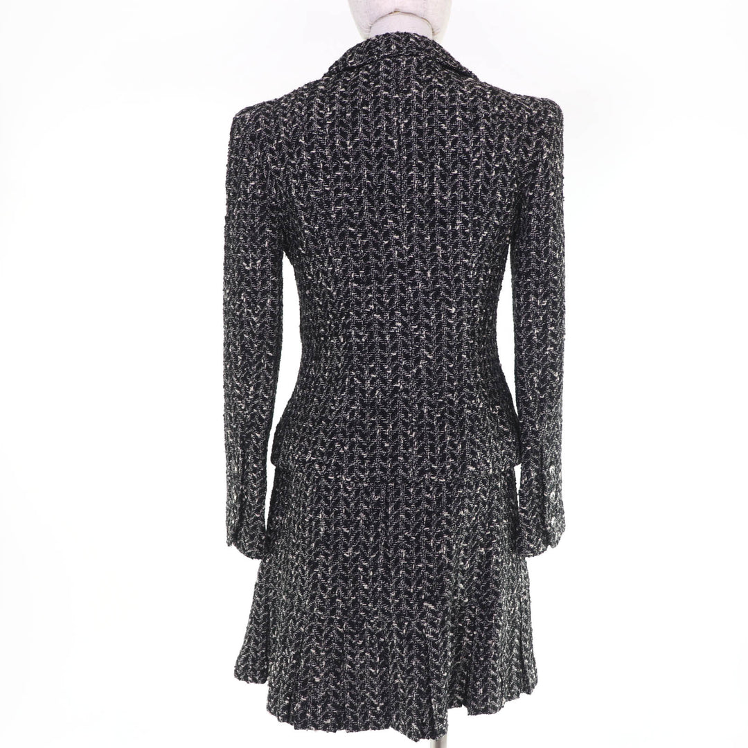 Excellent CHANEL two-piece set COCO Button Tweed Jacket Skirt 38 97A P09701