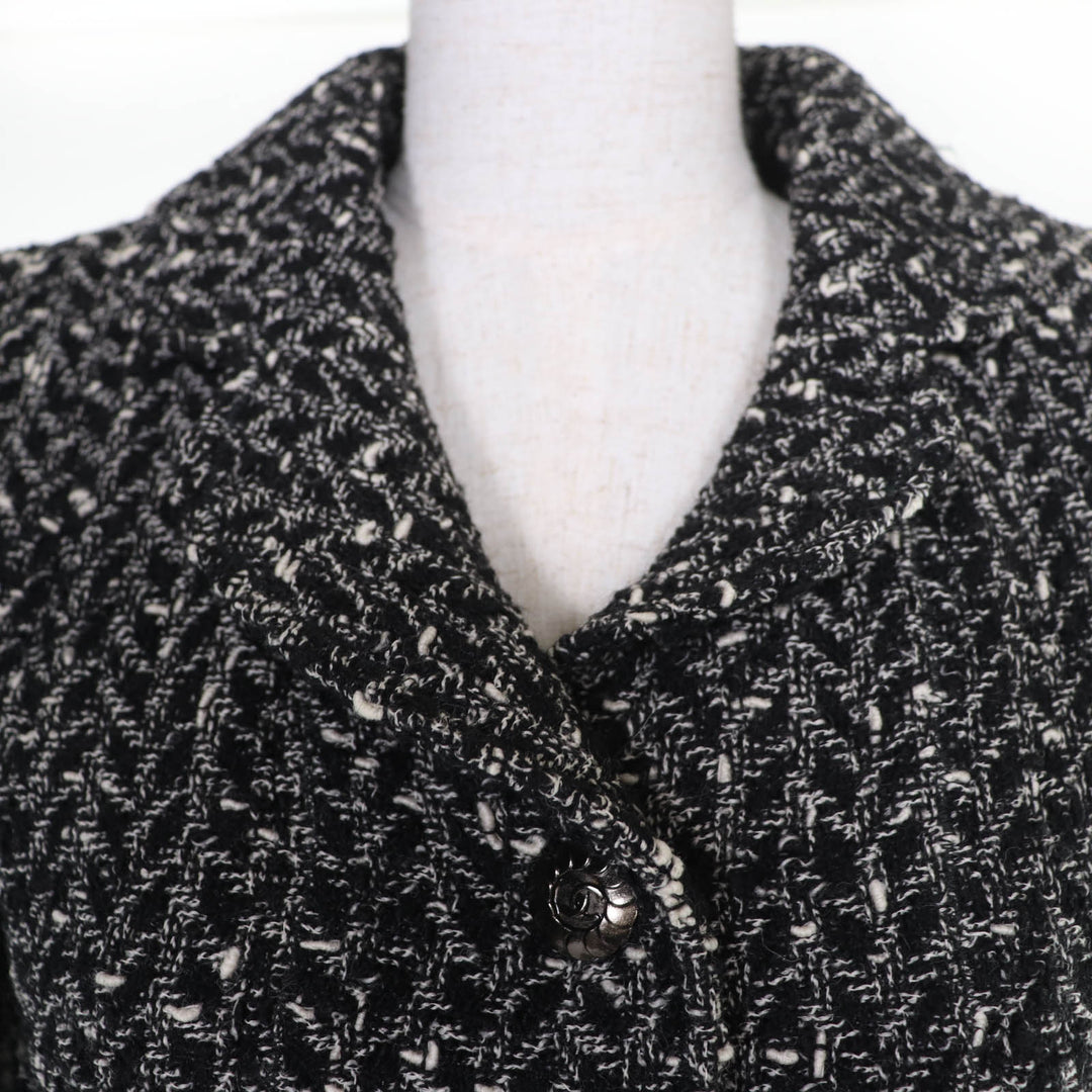Excellent CHANEL two-piece set COCO Button Tweed Jacket Skirt 38 97A P09701