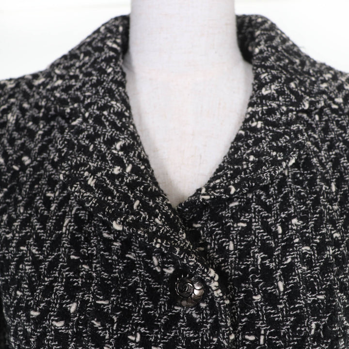 Excellent CHANEL two-piece set COCO Button Tweed Jacket Skirt 38 97A P09701