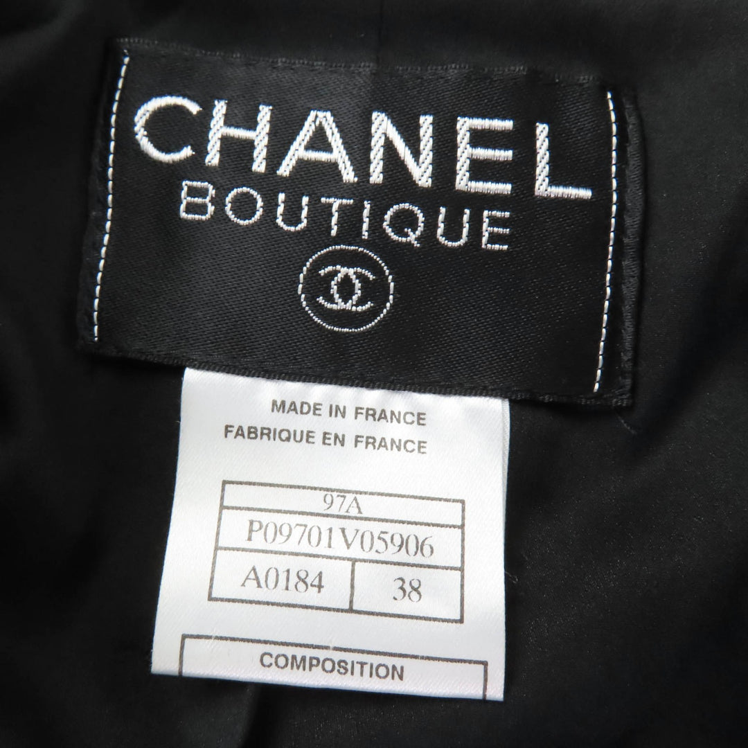 Excellent CHANEL two-piece set COCO Button Tweed Jacket Skirt 38 97A P09701