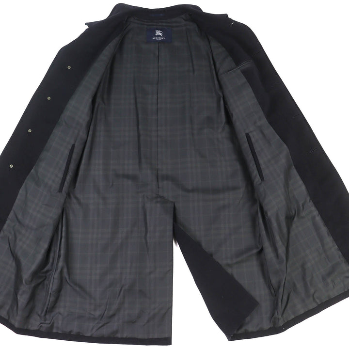 Great BURBERRY LONDON coat Lining check pattern logo button cashmere 96-180-7