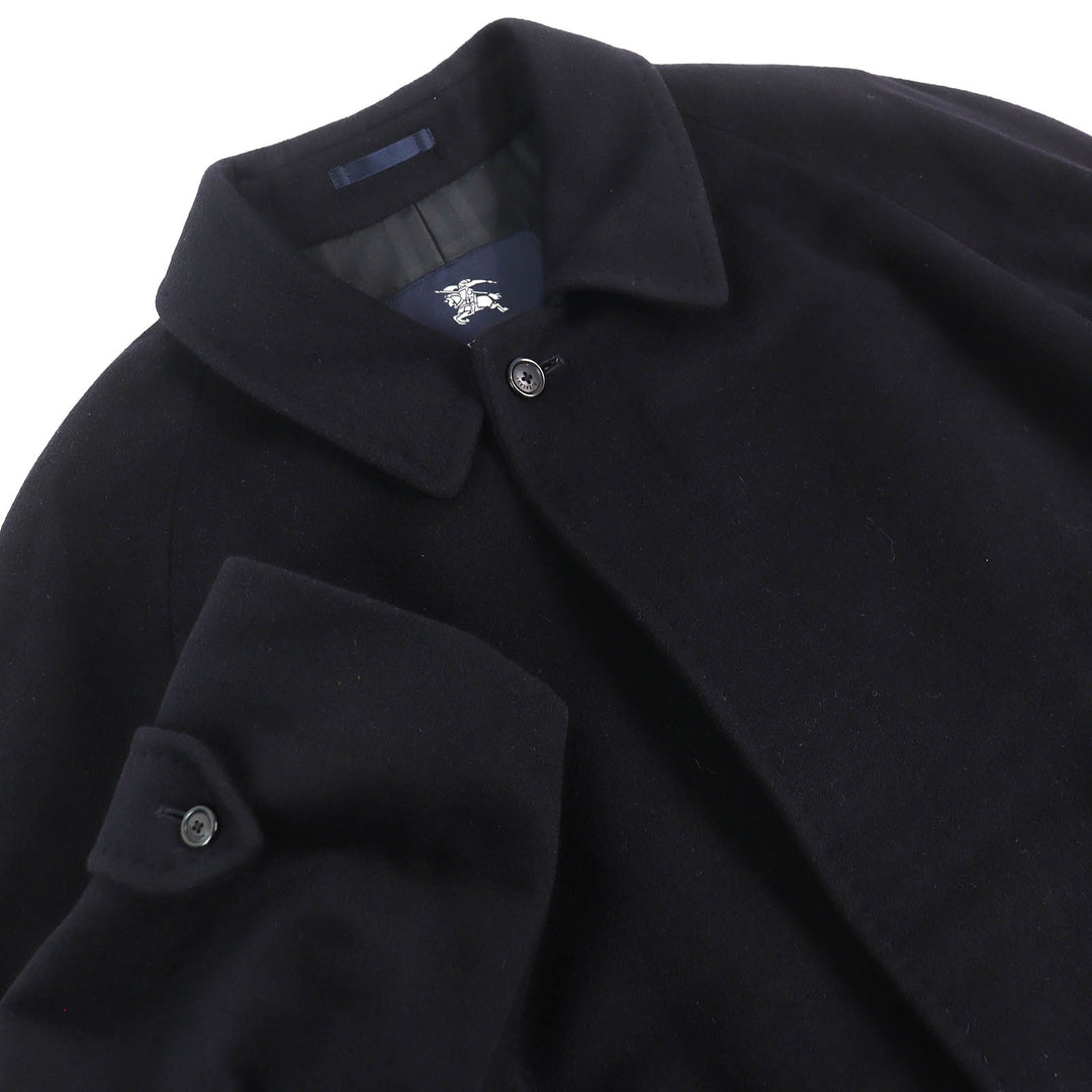 Great BURBERRY LONDON coat Lining check pattern logo button cashmere 96-180-7