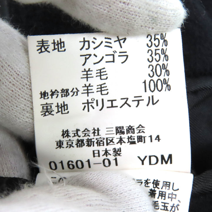 Great BURBERRY LONDON coat Lining check pattern logo button cashmere 96-180-7